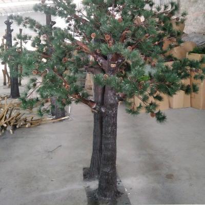 China Artificial Fake Landscape Tree 15ft Pine With Branches Fiberglass Wood Trunk For Park Landscape DC-0111 for sale