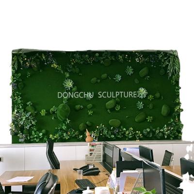 China Minimalist Artificial Ornamental Plants Wall Indoor Artificial Moss Plant Decor Succulent Plants Wall for sale