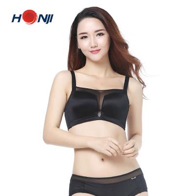 China Breathable Classic Shiny Polyester B Cup Breast Form Bra U Shape Back Lift Up Bra for sale