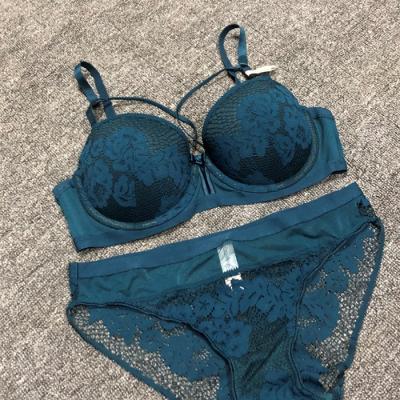 China 2021 Women's sexy bra and panties underwear bra lingerie set QUICK DRY lace sexy set lace up bra for sale