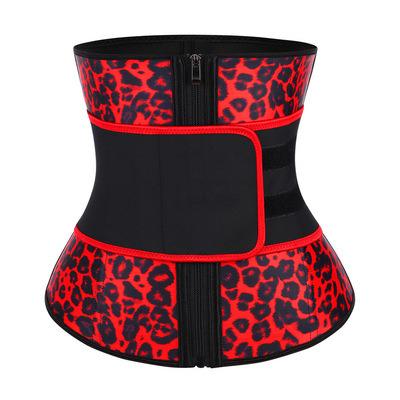 China Large Waist Trainer Slimmer Women Latex Waist Trainer Slimming Shapewear For Women Jumpsuit Breathable Sexy Leopard Belt Zipper for sale