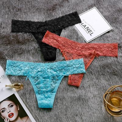 China 2021 Female Fashion Linerie Strin Thongs Breathable Sexy Panties For Women Cotton Thong Panties Women Underwear for sale