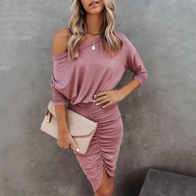 China 2021 casual mature plain for ladies plus size women dress Bodycon dresses women casual outfits for sale