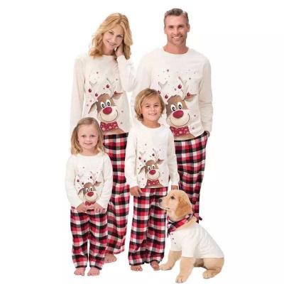 China Autumn Christmas Pajamas Parent-Child Pijamas 2021 QUICK DRY Wear Printed Parent-Child Wear Home Wear Long Sleeve Set Family Sleepwear for sale