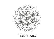 China IWRC Core Compacted Wire Rope 15 x K7 with Galvanized  Surface for sale