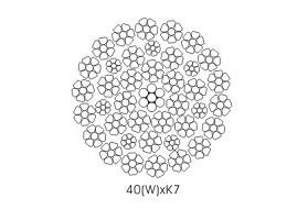 China Flattened ASTM safety wire rope 40W x K7 with Compacted Strands for sale