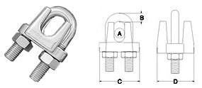 China Stainless Steel Precision Cast Rigging Fittings Heavy Duty Wire Rope Clip Grip for sale