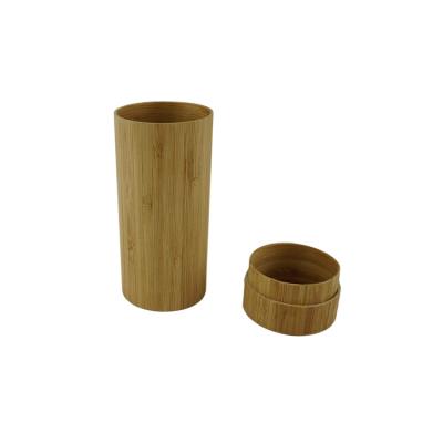 China Biodegradable Bamboo Tube Gift Box With Laser Engraving Logo On Box Body for sale