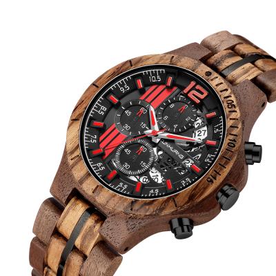 China 2021 Men Around Quartz Wooden Analog Light Weight Mens Watch Handmade Wooden Wrist Watch for sale