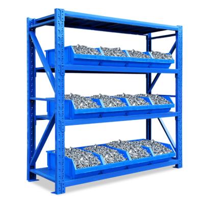 China 280KG/Layer Medium Duty Load Bearing Multifunctional Warehouse 4 Layers Metal Steel Industrial Storage Corrosion Protection Stacking Rack and Shelves for sale