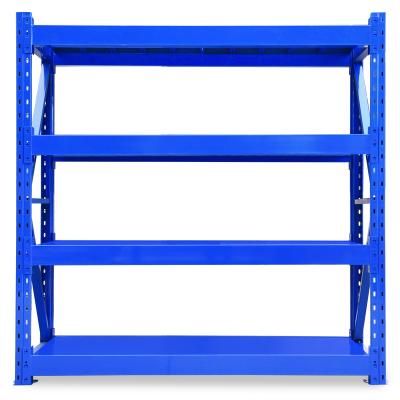 China Heavy Duty Corrosion Protection Loading Capacity 1200kg/Layer Industrial Metal Shelving Stacking Boltless Steel Shelf Rack For Warehouse Storage for sale