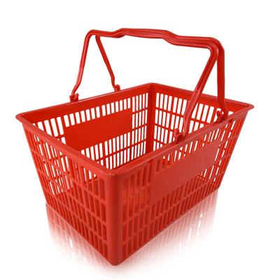 China Wholesale Custom Eco-friendly Logo Stackable Supermarket Plastic Shopping Basket For Shopping Mall for sale