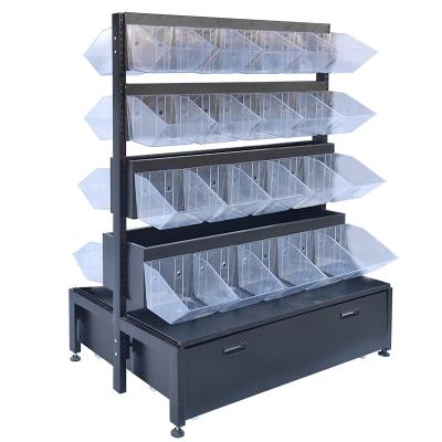 China Wholesale Double Sided Supermarket Double Side Store Shelves Grocery Store Rack Shelf Shelving With PP Box for sale