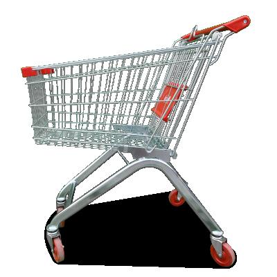 China Convenience Supermarket Trolleys Shopping Trolleys for Sale 100/125/150/180 Liter Supermarket Shops Custom 4 Steel Metal Wheels CE/ISO9001 for sale