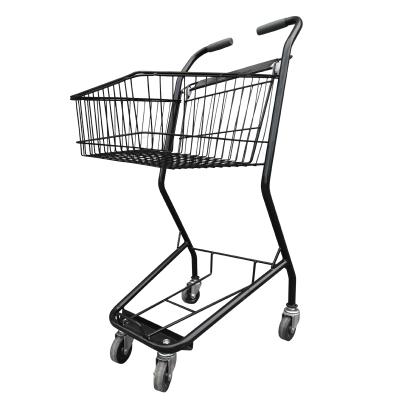 China Wholesale Convenience Grocery Supermarket 4 Wheeled Shopping Trolley Carts Galvanize for sale