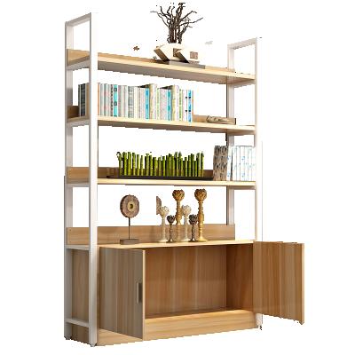 China Modern Wide Open Convertible Industrial Bookshelf Office Etagere Book Shelves Wood And Metal Bookcases Display Stand For Living Room for sale