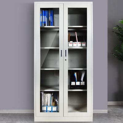 China Super Light Luxury Steel 2 Glass Door Metal Office Furniture File Cabinet for sale