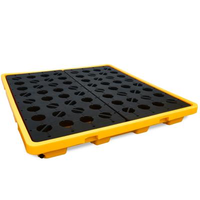 China Heavy Duty Factory Supply 1/2/4 Euro Drums Durable Customized Anti Oil Spill Plastic Pallets for sale