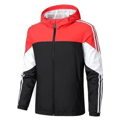 China Custom Printed Polyester Anorak Jacket Men Breathable Logo Zipper Running Varsity Jacket for sale