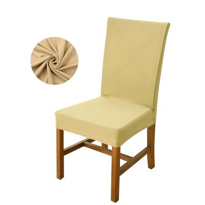 China Factory Price Grid Lines Jacquard Pattern Chair Cover Polyester Spandex Chair Cover With Red Black Light Gray Brown Beige Colors for sale