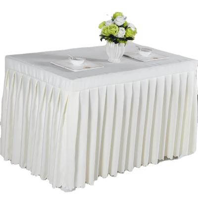 China Strong Effect Spandex Lining Table Edges White For Rectangle Tables Tablecloth 1 Piece Table Fitted Covers for sale