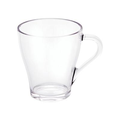 China 300ml Coffee Mug Stocked Mug Handle Cold-Hot Irish Clear Plastic Unbreakable Coffee Cup 10oz Coffee Mugs for sale