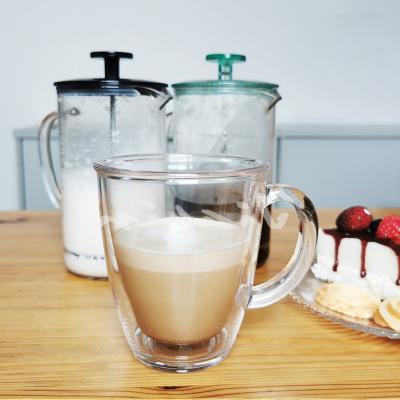 China Clear Double Wall Cappuccino Cup Tumbler 330ml 11oz Double Wall Coffee Plastic Double Wall Cup Stocked Mug for sale