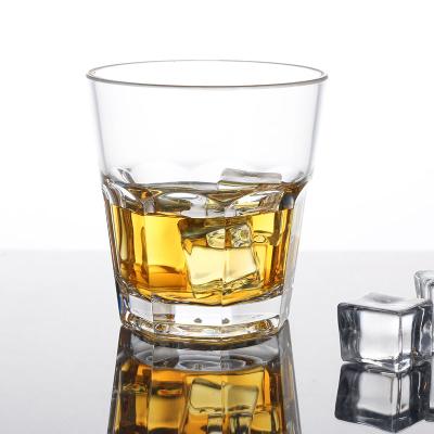 China 270ml 9oz Plastic Whiskey Cups Rock Polycarbonate Rooftop Pool Bar Octagon Shatterproof Glass Whiskey Mugs for sale