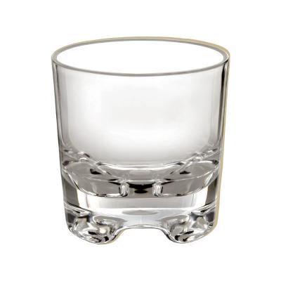 China Crystal Whiskey Glasses Thick Flower Bottom PC Whiskey Cup 250ml 8oz Unbreakable Reusable Plastic Rocks Tumbler for sale