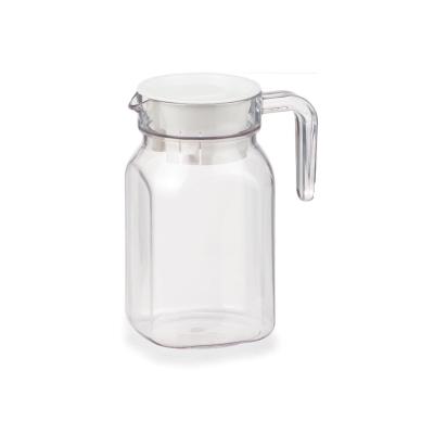 China Unbreakable Stock and Low MOQ Water Jug with Side Handle Unbreakable Plastic Juice Pitcher Juice Bottle for sale