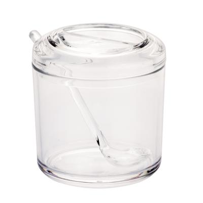 China Plastic Freshness Preservation Canteen Storage Jars For Spicy Sauces Chilli Jar With Lid SpoonJar Acrylic Storage Jar for sale