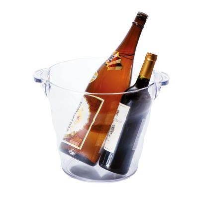 China Pail Swirl Clear Ice Bucket 10L Unbreakable Polycarbonate Large Bar Ice Stocked Plastic Cooler for sale