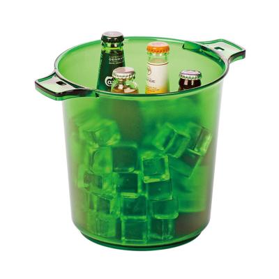 China Plastic Ice Bucket 3L 6L Green Red Yellow Green Scratch Resistant Beer Bucket Stored Frosted Bucket for sale