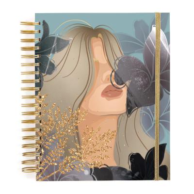 China Customizable Cheap School Hardcover B5 Spiral Notebook Large Cute Girl Cute Girl Printing School Diary Journal Notebook for sale