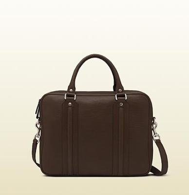 China men brown leather flap briefcase for sale