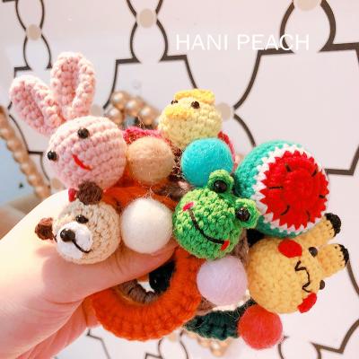 China C&J Fashionable Autumn&Winter Hot Knitted Woolen Cartoon Girl 3D Animal Hair Tie Hair Rope Hair Accessory for sale