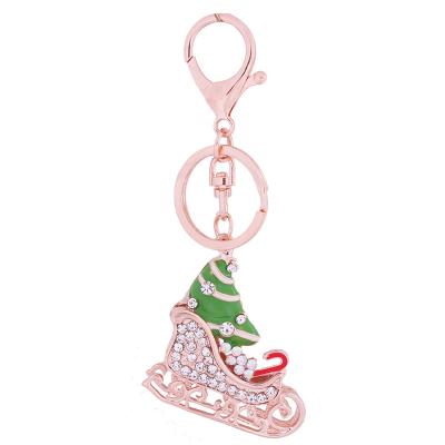 China Delicate Christmas Gift Diamond Car Bag Christmas Skating Souvenir Gifts Promotion Shoes Christmas Key Chain Pendant for sale