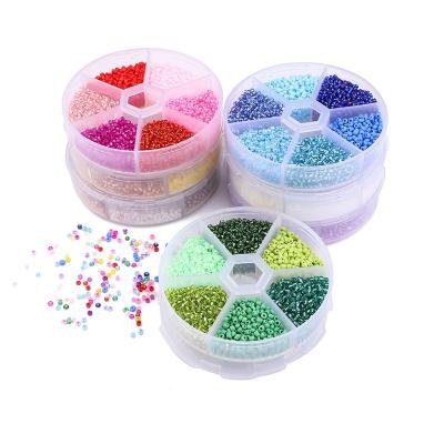 China DIY Jewelry Making C&J 2mm 6 Grid DIY Jewelry Accessories Hot Selling Glass Handmade Material Set Millet Beads for sale