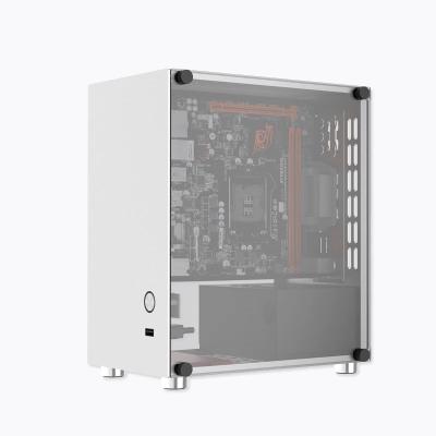 China With Empty Desktop PC Case Computer Gaming Fan Mini ITX Chassis Support Power SFX/SFX-L Aluminum Tempered Glass Case for sale