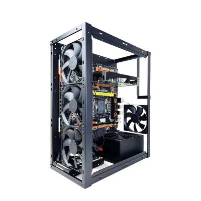 China Cooling Open Frame Desktop Aluminum Chassis Rack Case Computer Motherboard DIY Bracket Chassis Bracket Cooling Good Heat Dissipation for sale