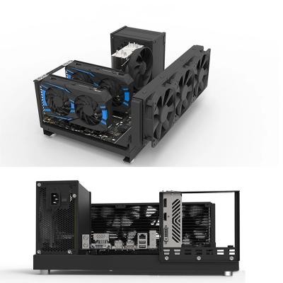 China Cooling Open Frame Desktop Aluminum Chassis Rack Case Computer Motherboard DIY Bracket Chassis Bracket Cooling Good Heat Dissipation for sale