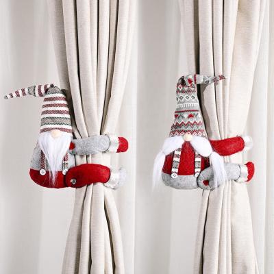 China Christamas Home Decoration HB-117 Christmas Cartoon Gnome Curtain Tieback Buckle Holder for Xmas Home Decor Window Props for sale