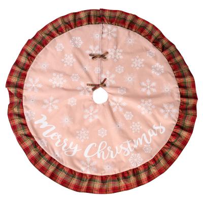 China HB-162 Eco-friendly Double Layer Burlap Christmas Tree Skirt 48inch for sale