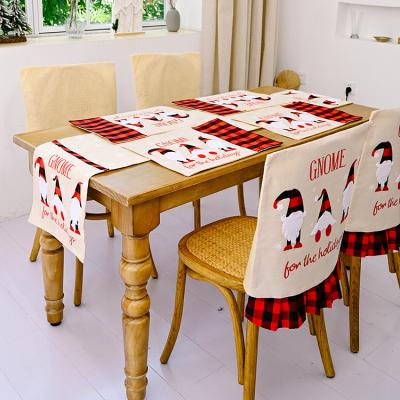 China Creative New Embroidery Christmas Decoration HB-048 2021 Home Christmas Decoration Table Runner Snowflake Table Runner Creative Place Mat for sale