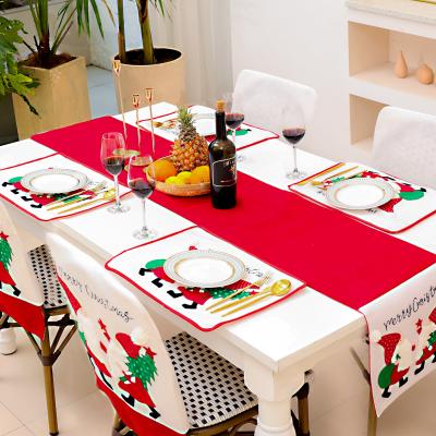 China QY-289 Newest Eco-friendly Embroidery Santa Christmas Home Decoration Table Runner for sale