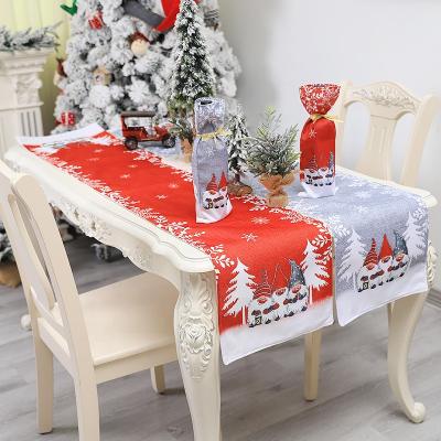 China New YQ-155 Eco-friendly Christmas Table Decorations Dining Table Long Runner With Cartoon Gnome Design 70inch for sale