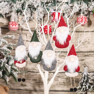 China YQ-327 Cute Creative Christmas Doll Christmas Tree Hanging Gnomes Ornaments Handmade Plush Gnomes Santa Elf Hanging Doll for sale