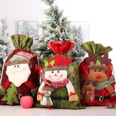 China HB-2119 Christmas Gift Drawstring Felt Bags Santa Bags For Party Presents And Candy for sale