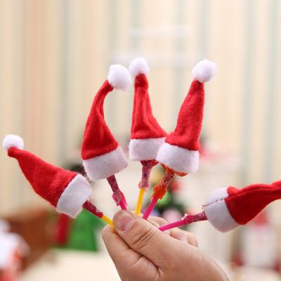 China Mini Christmas Hats HB-207 Mini Red Santa Hats For Lollipop Bottle Candy Cover Cap Santa Hats 1.6x2.8inch for sale