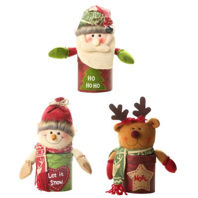 China Candy Box HB-1095 Christmas Ornaments Candy Jar Paper Box Cartoon Santa Sweet Candy Container for sale